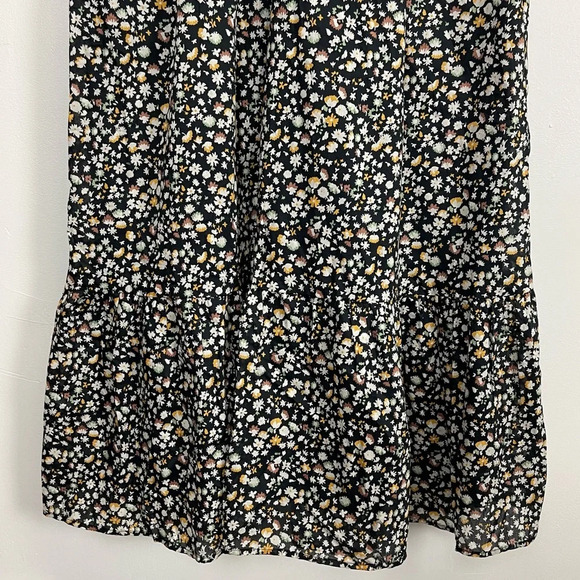 Rails Midi Dress Womens Medium Black Mini Floral Clementine Smocked Prairie NWT - Picture 6 of 13